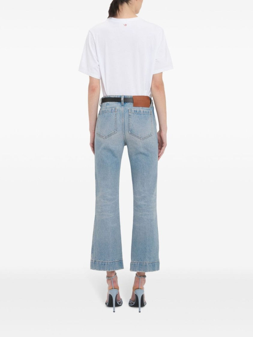 Victoria Beckham Cropped Jeans With Concealed Fly And Modern Silhouette