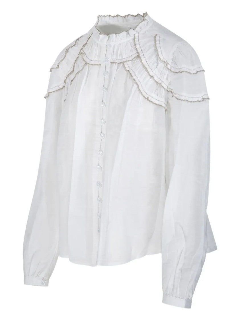 Isabel Marant Étoile Ruffled High-Neck Blouse With Elegant Layered Details