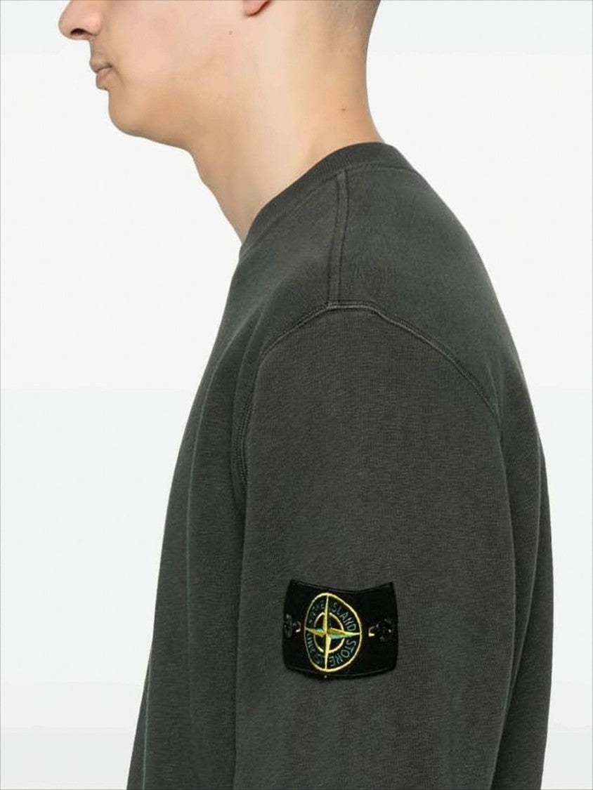 Stone Island Long-Sleeve Cotton Sweatshirt With Compass Logo Detail