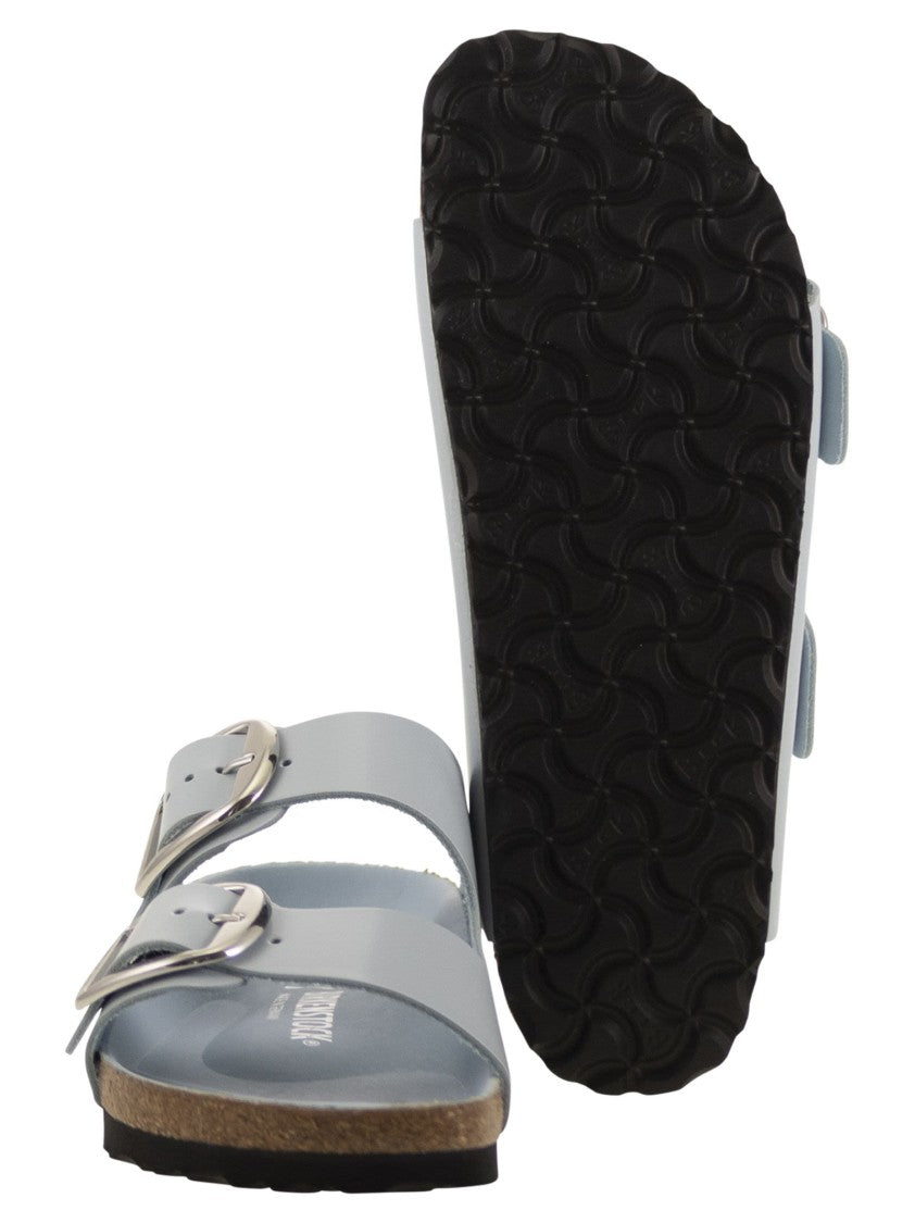 Birkenstock Shine Blue Arizona Big Buckle Sandals