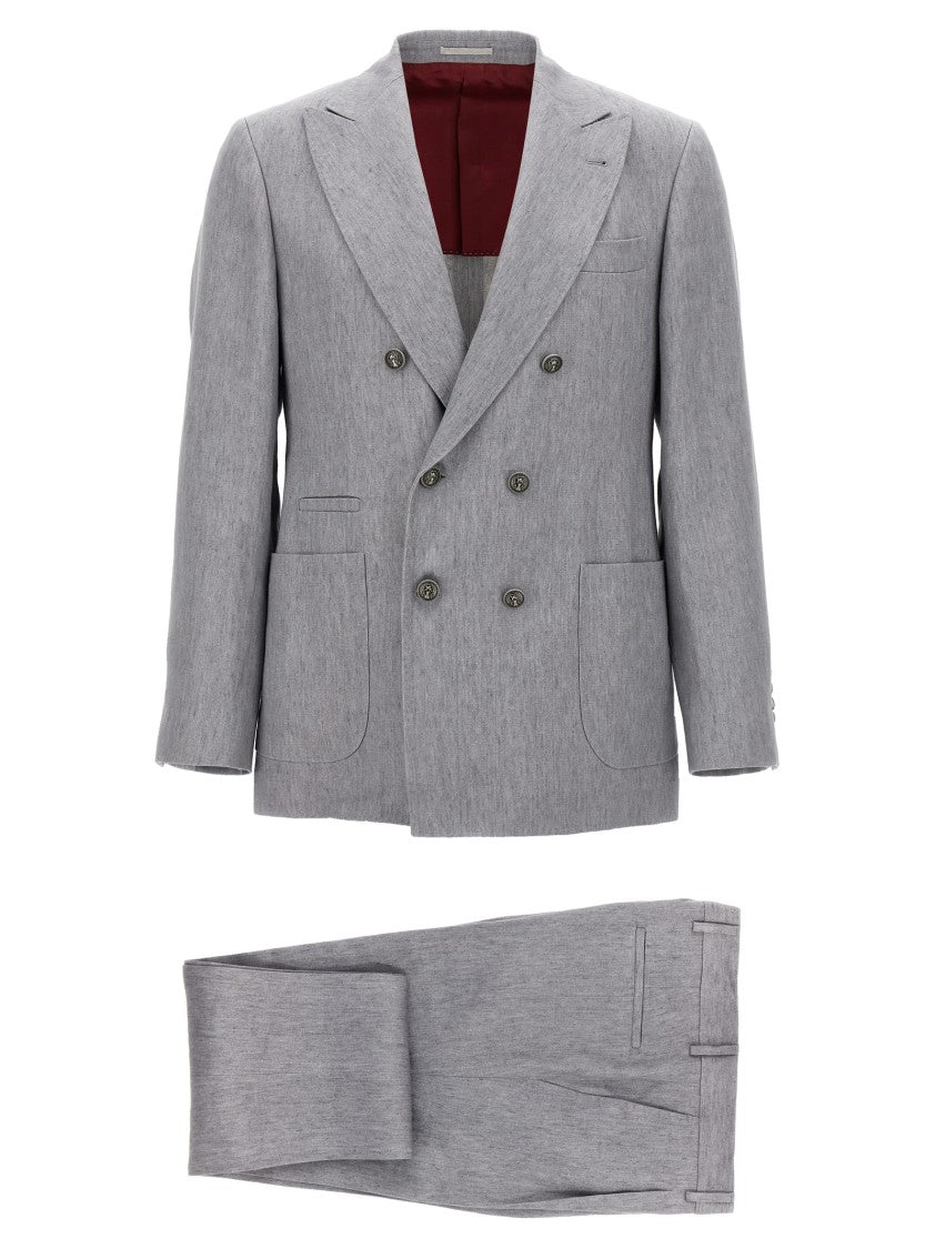 Brunello Cucinelli Linen Denim Dress With Deconstructed Blazer Design