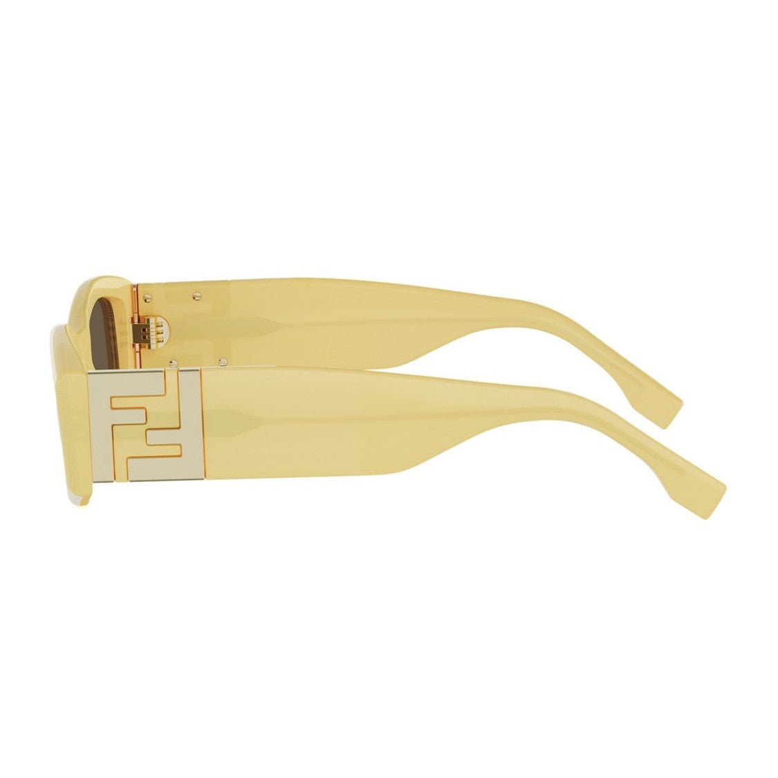 Fendi Yellow Forever Fendi Acetate Rectangular Sunglasses