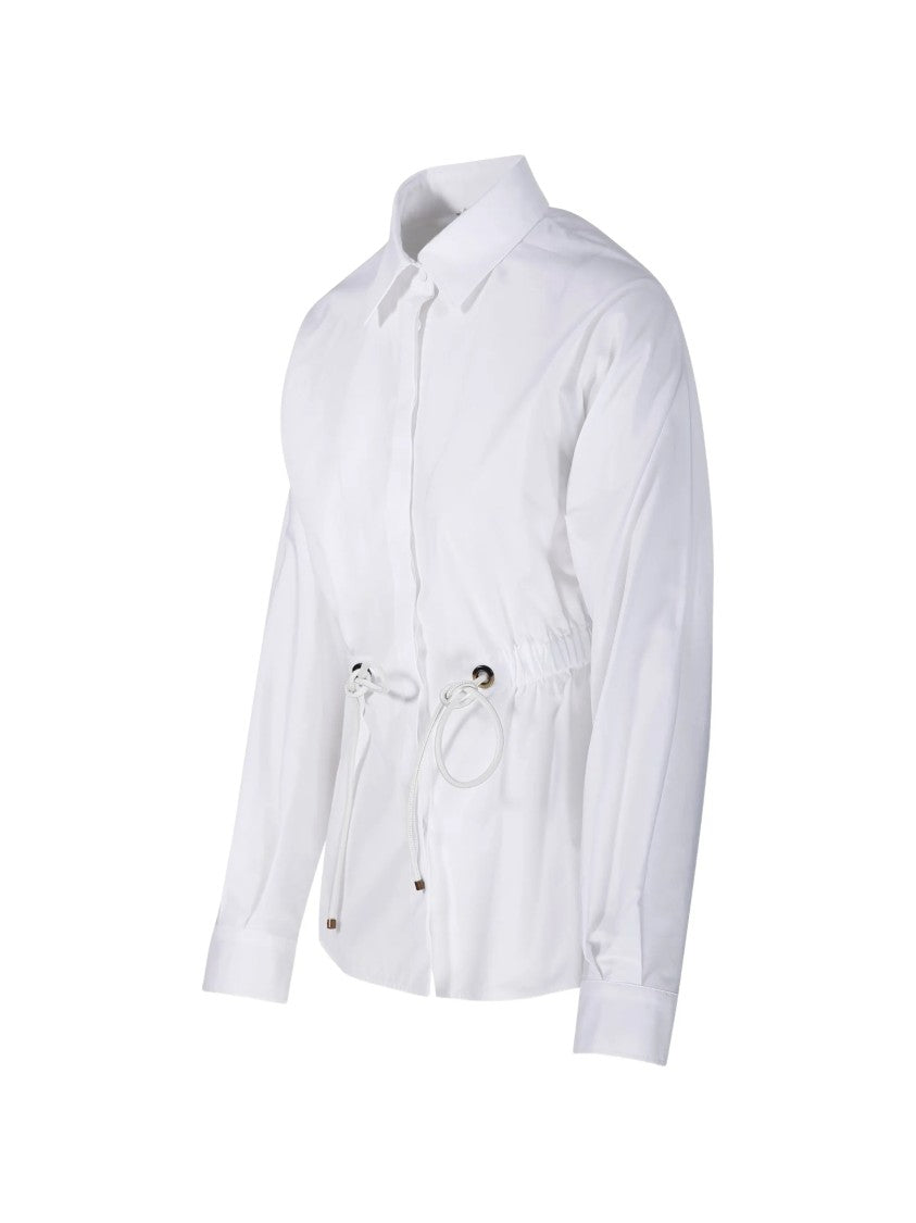 Max Mara White Tazzina Long-Sleeve Cotton Shirt