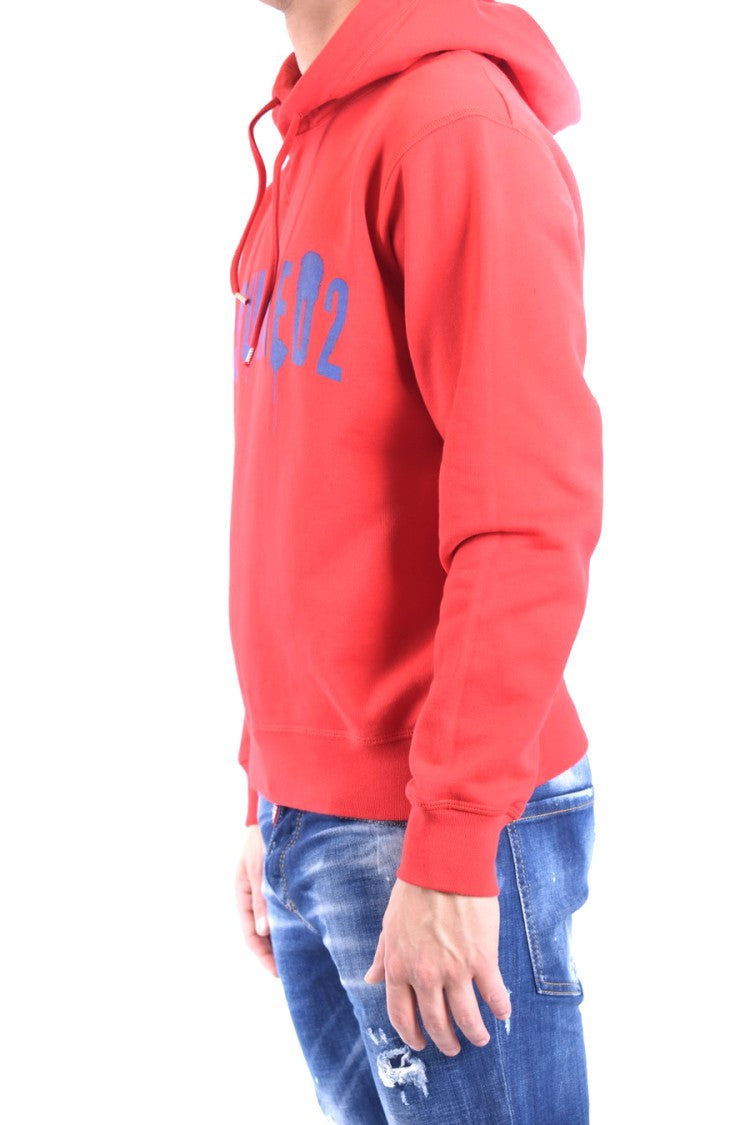 Dsquared2 Multicolor Graphic Sweatshirt With Hood And Drawstrings