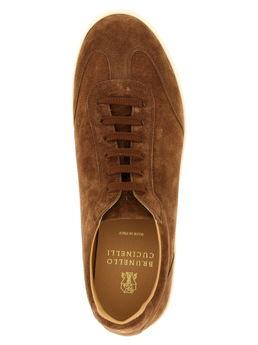 Brunello Cucinelli Brown Suede Sneakers With Leather Lining