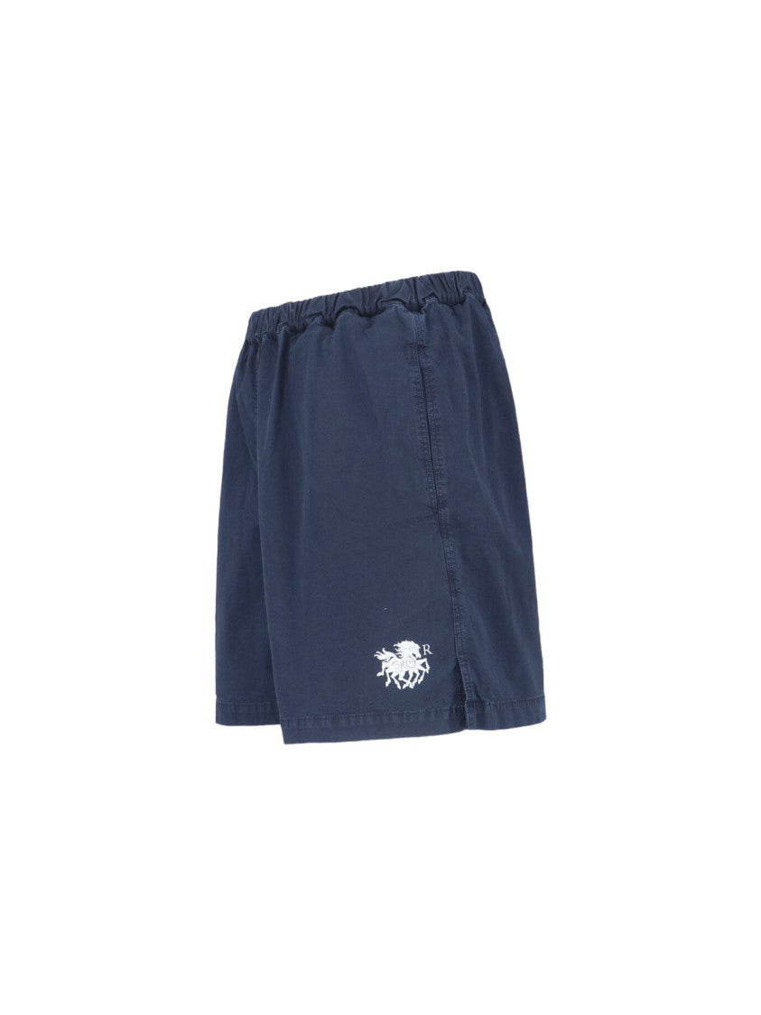 Ranra Blue Keel Mid-Rise Cotton Shorts