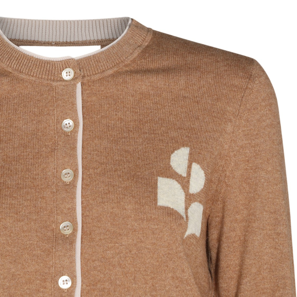 Isabel Marant Étoile Pearl-Button Abstract Motif Knit Sweater