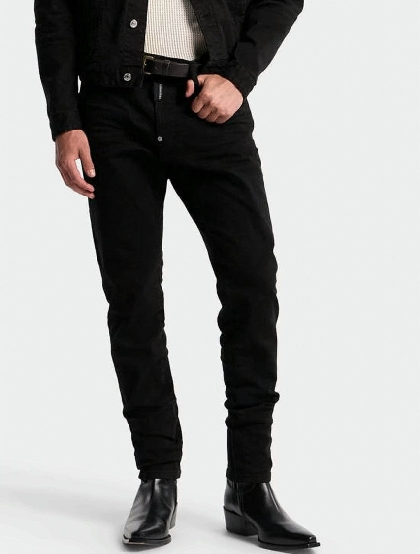 Dsquared2 Slim-Fit Black Denim Pants With Five-Pocket Design