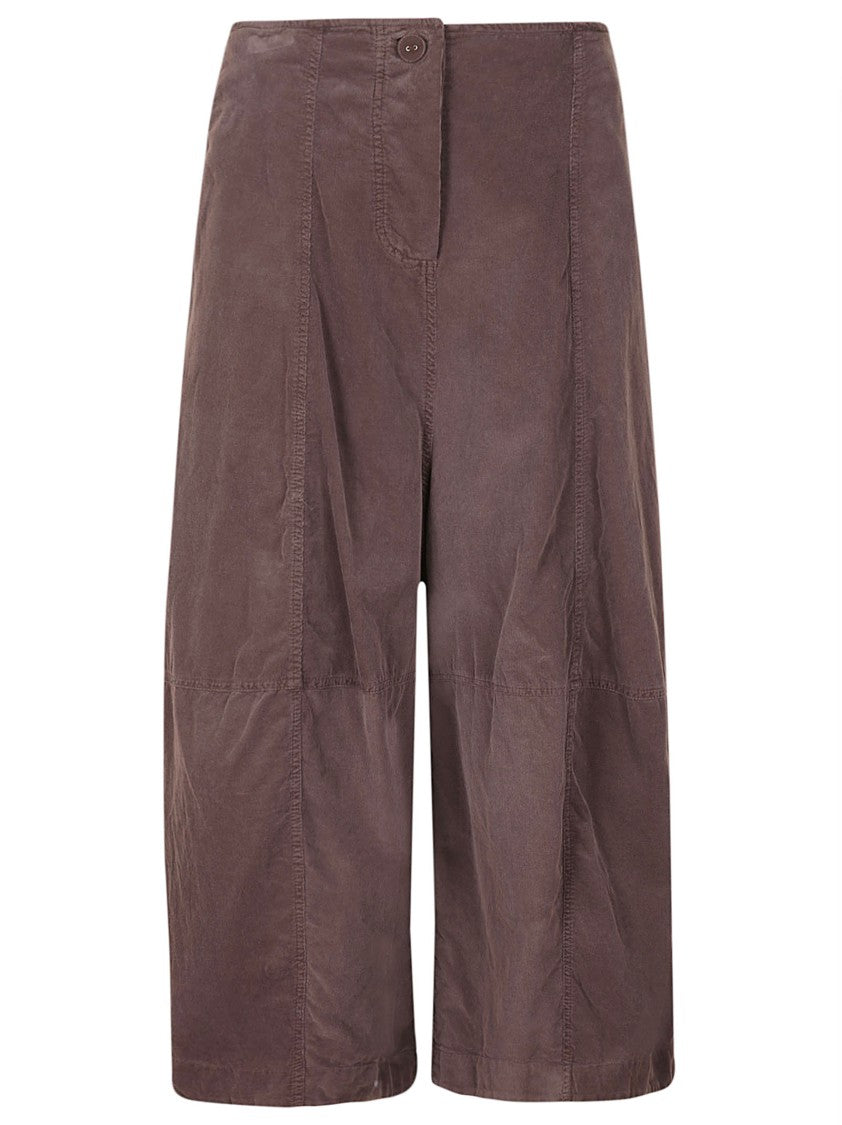 Gilda Midani Brown Striped Velvet Trousers