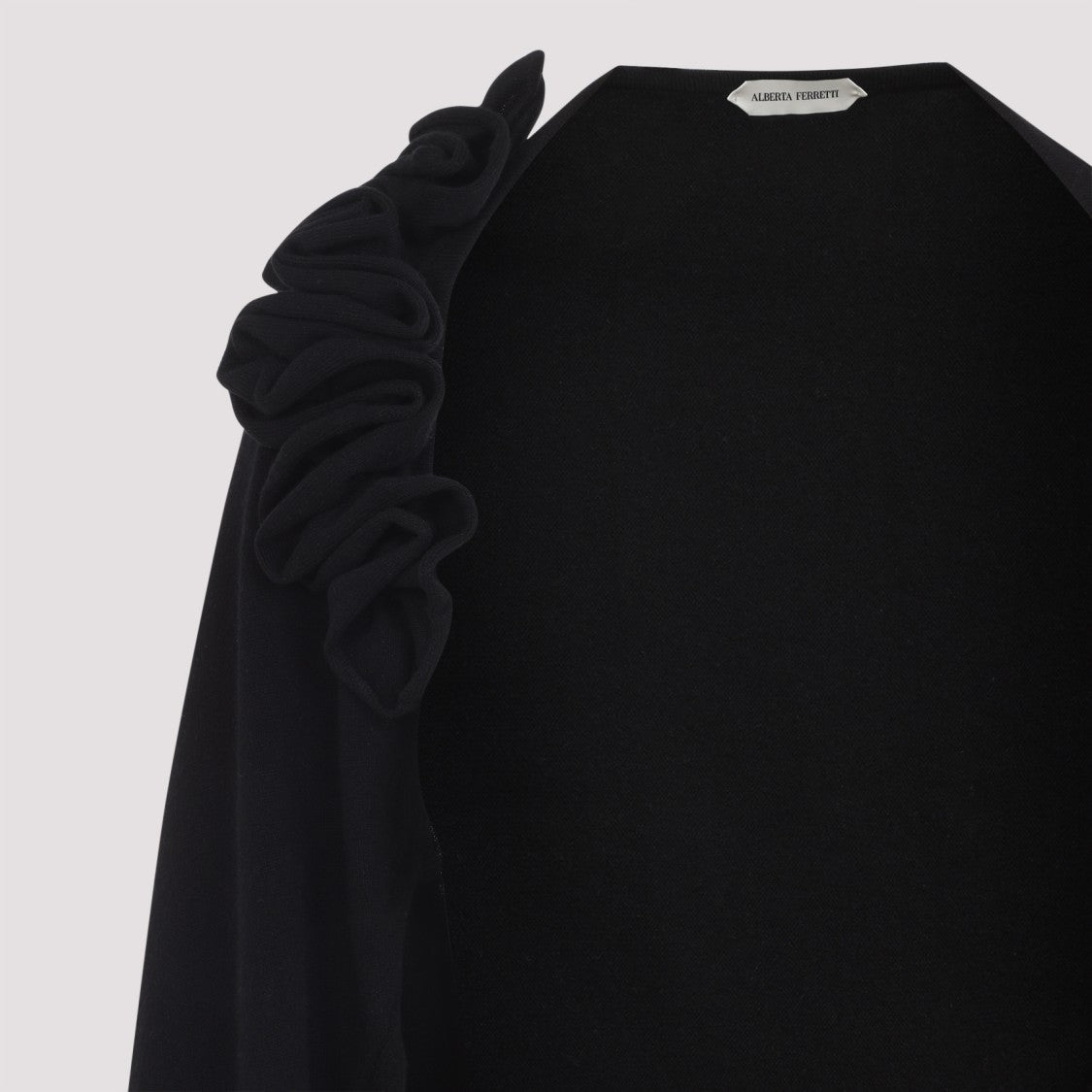 Alberta Ferretti Cropped Sweater With Ruffled Detail
