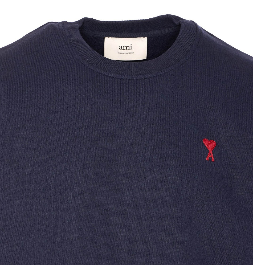 Ami Classic Fit Cotton Sweatshirt With Prominent Logo Detail