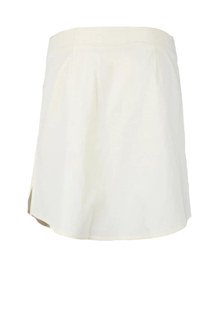 Mlo By Malloni White Straight Cotton Mini Skirt