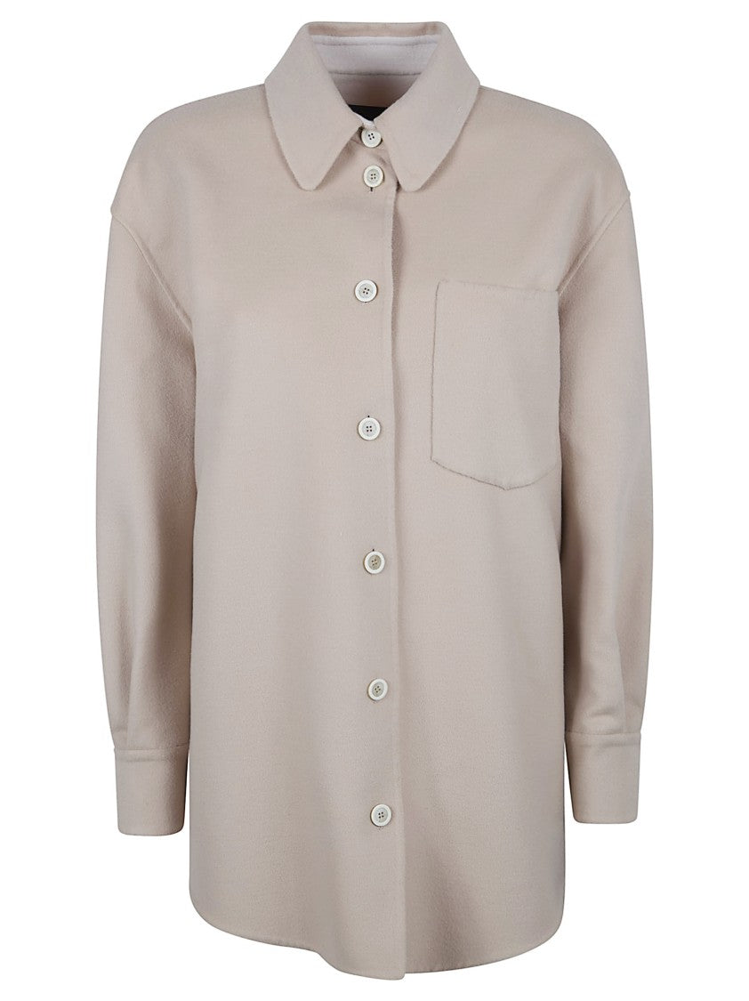 Fabiana Filippi Long Oversized Shirt In Double Wool Fabric