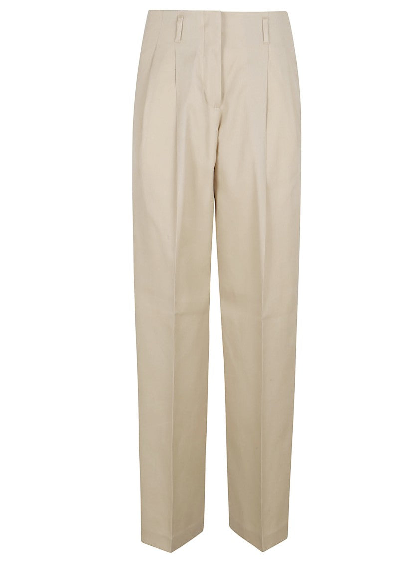 Golden Goose Sand-Textured Trousers With Pleat Detailing