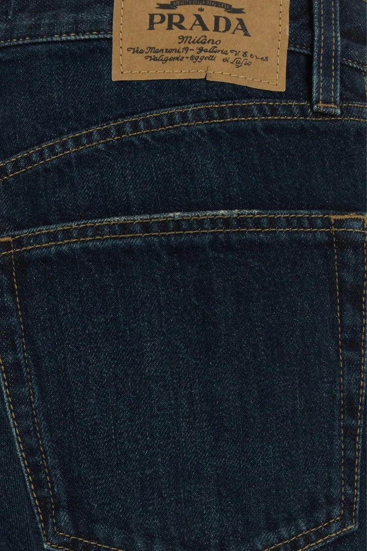 Prada Wide-Leg Indigo Jeans With Classic Five-Pocket Design