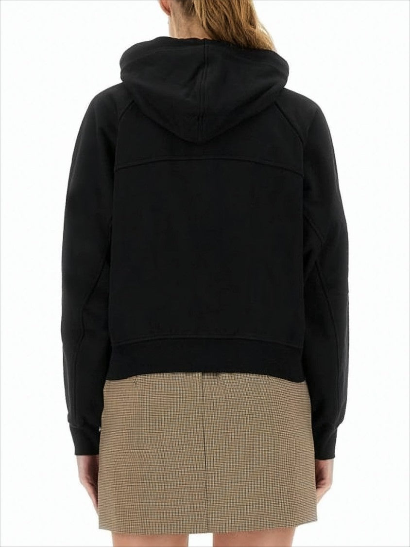 Vivienne Westwood Cropped Black Hoodie With Zipper Closure