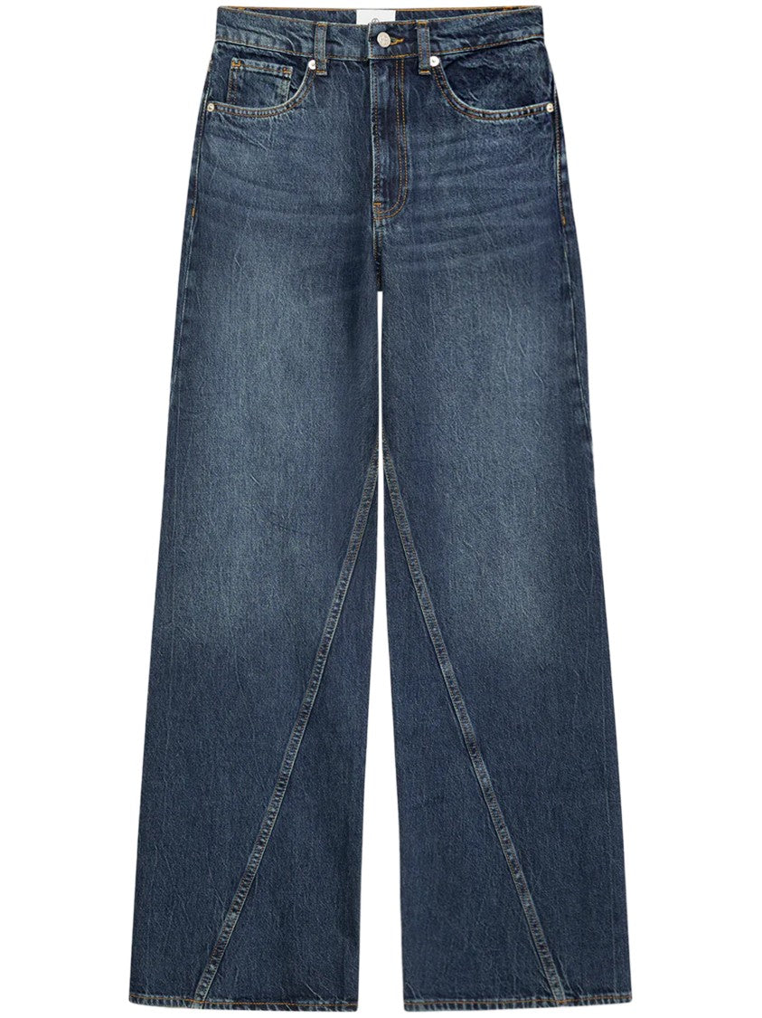 Anine Bing Wide-Leg Denim Trousers With Classic Five-Pocket Design