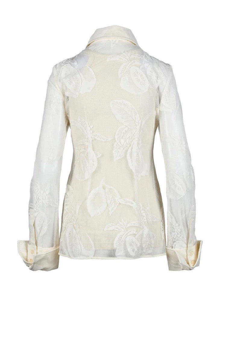 Sportmax Lace Shirt Cotton/Polyamide - Cream