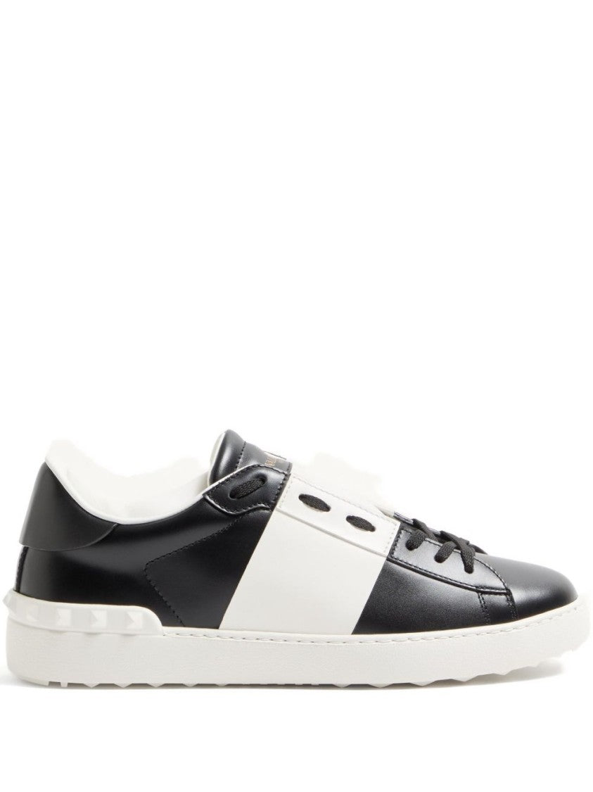Valentino Garavani Low-Profile Black And White Color-Blocked Flat Shoes