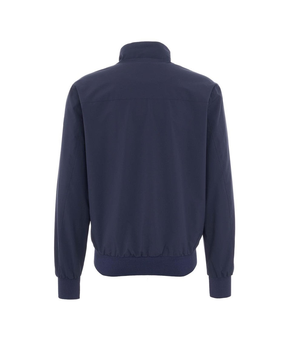 Save The Duck High Collar Water-Resistant Jacket With Logo Applique