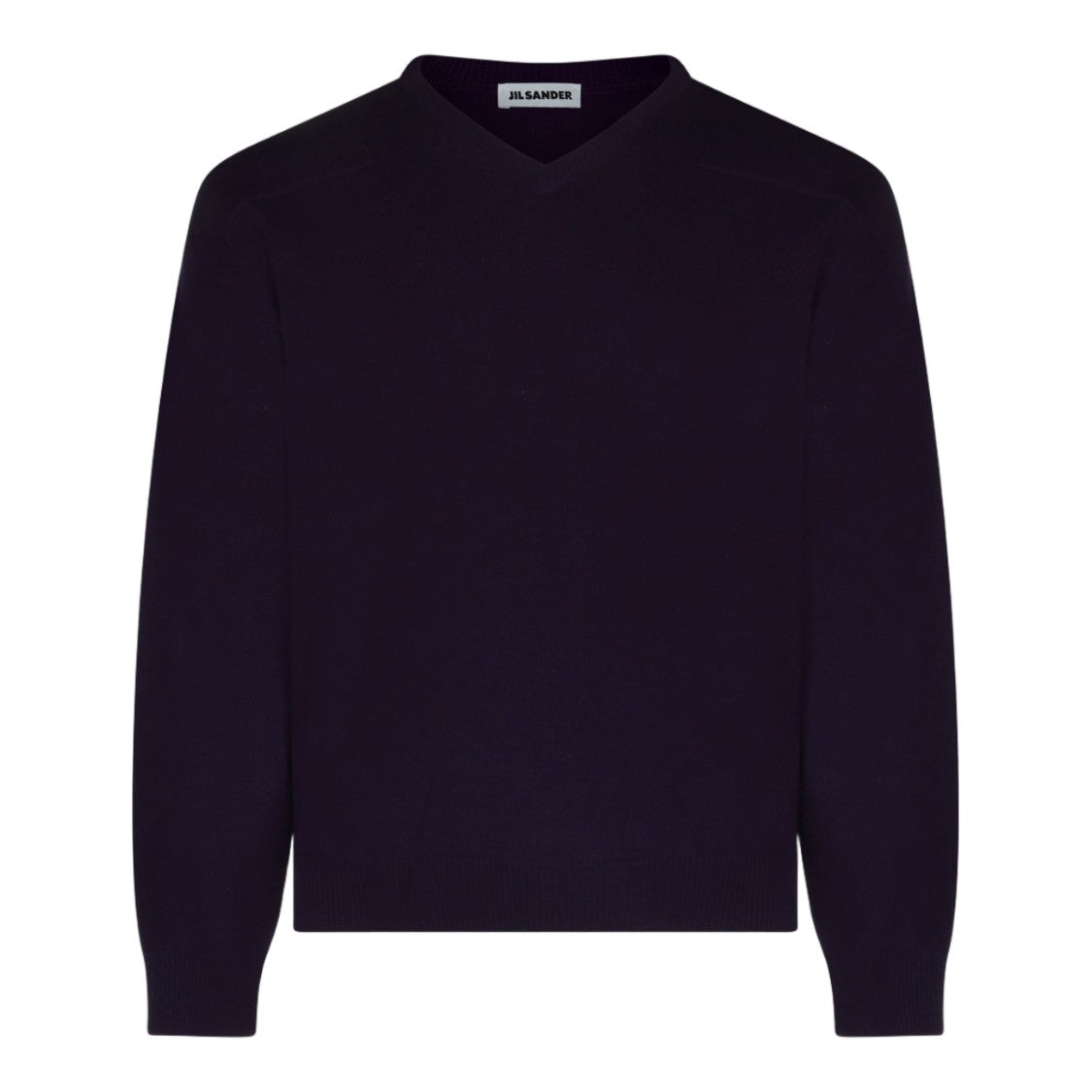 Jil Sander Deep V-Neck Knit Sweatshirt With Ribbed Detailing