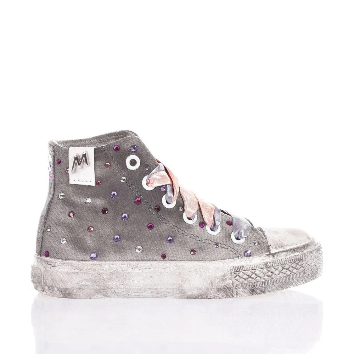 Mimanera High-Top Sneakers With Swarovski Crystal Embellishments