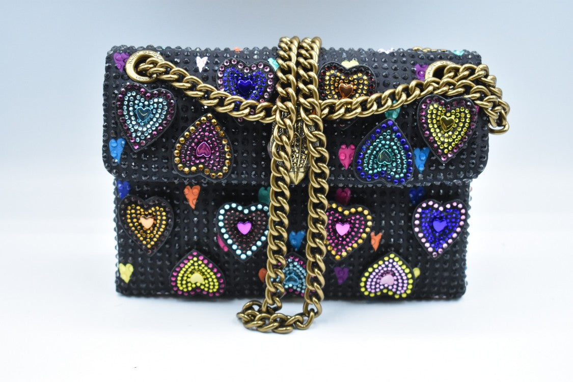 Kurt Geiger Shoulder Bag Colorful Heart Embellishments