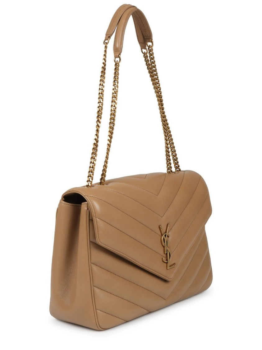 Saint Laurent Brown Loulou Lamb Leather Handbag