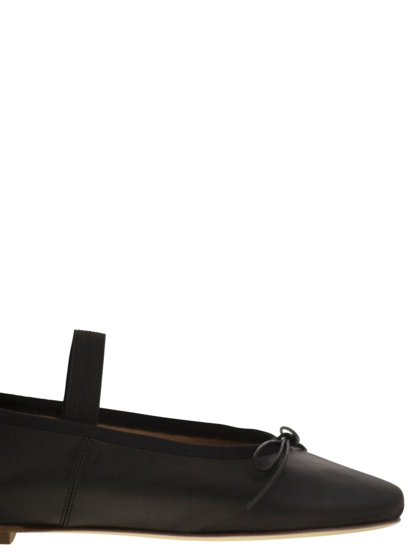 Anniel Leather Ballerina And Elastic Band