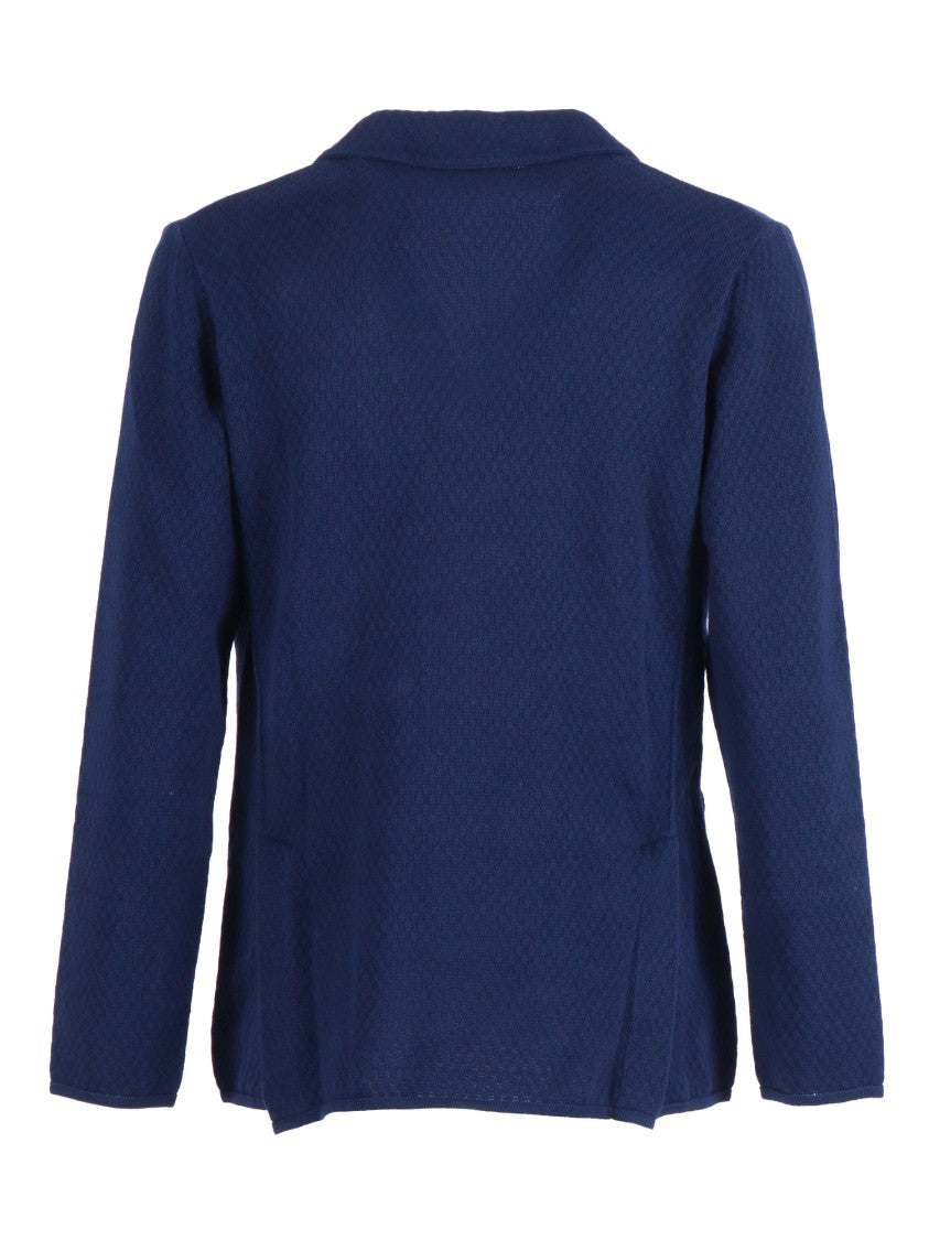 Lardini Double Breasted Textured Knit Blazer