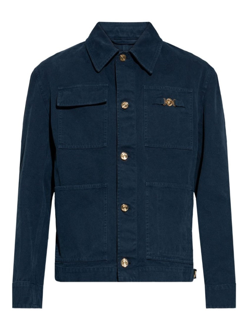 Versace Silk And Nylon Blend Utility Jacket