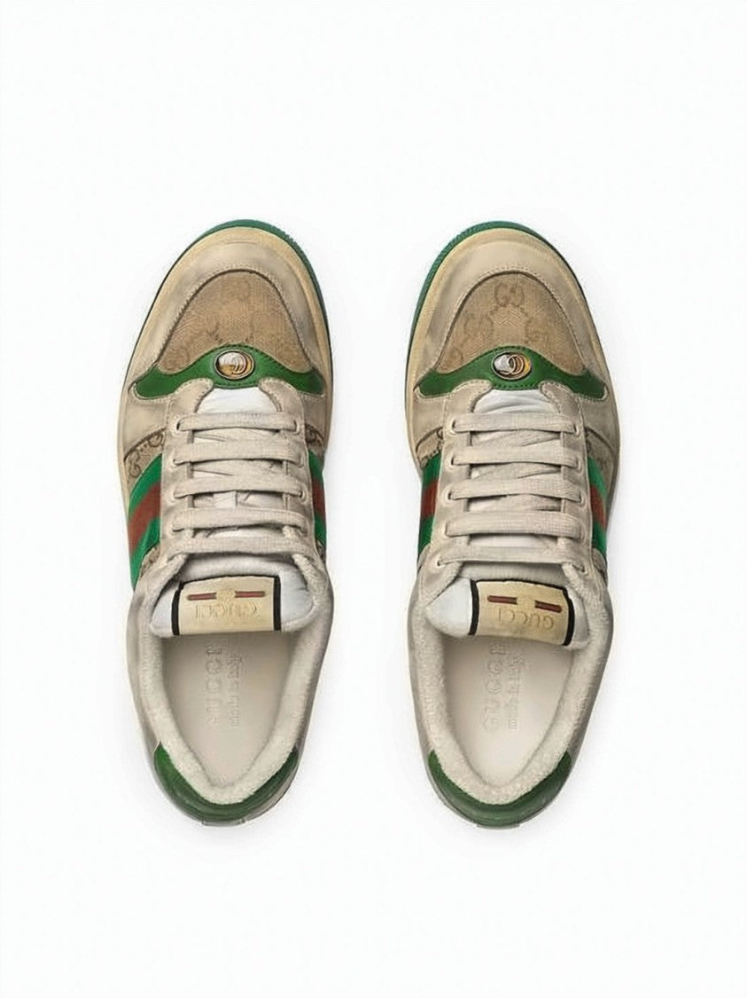 Gucci Distressed Gg Monogram Canvas Sneakers