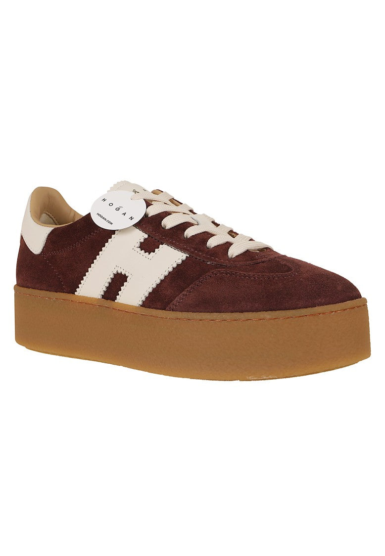 Hogan Burgundy Suede Platform H681 Sneakers