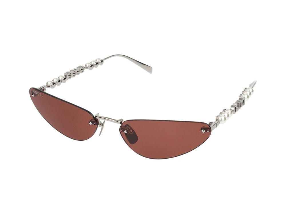 Gucci Silver Sleek Metal Frame Sunglasses