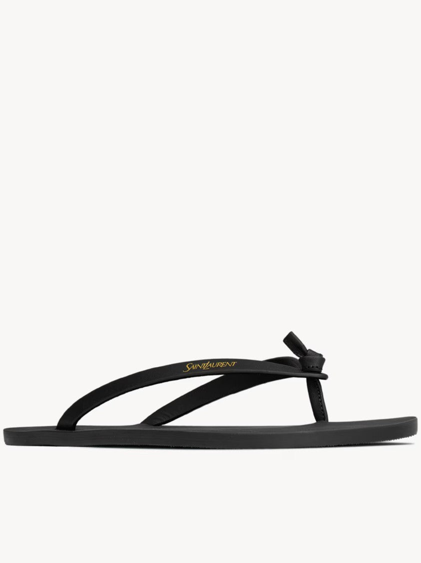 Saint Laurent Black Infradito Pool Minimalist Flip-Flops