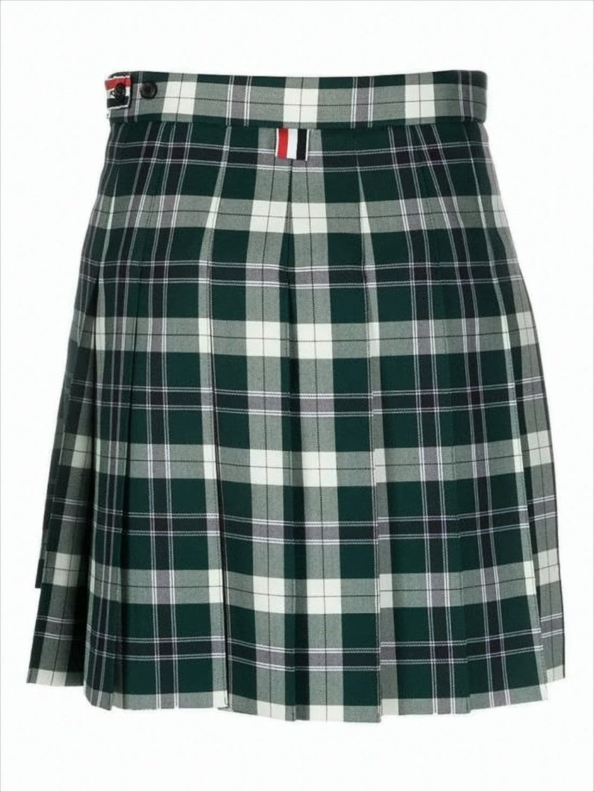 Thom Browne Pleated Mini Skirt With Classic Tartan Pattern
