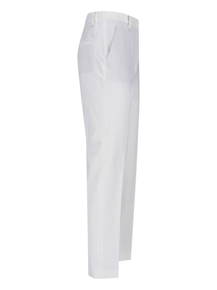 Incotex White Straight Leg Cotton Pants