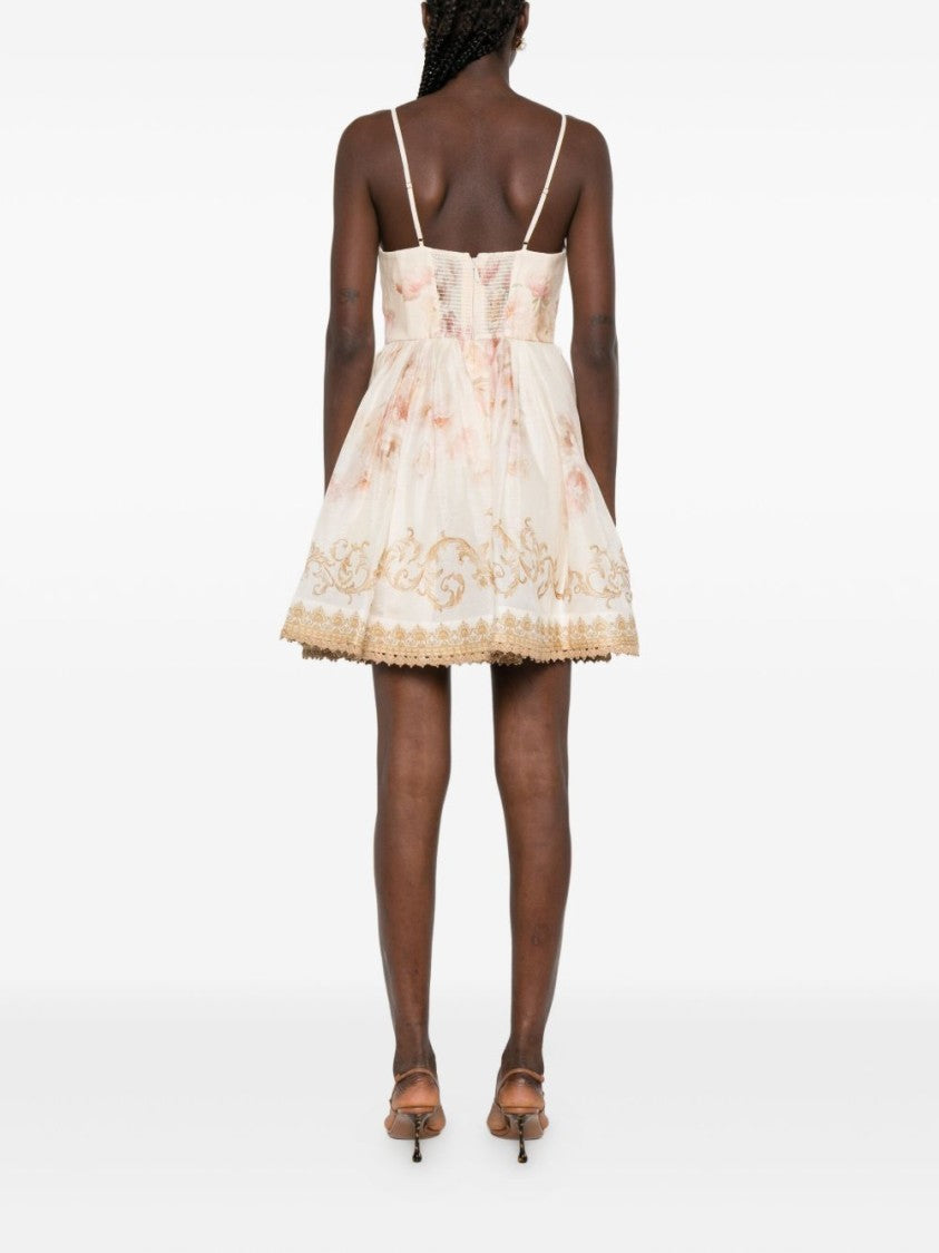 Zimmermann Hypnotic V Neck Mini Dress