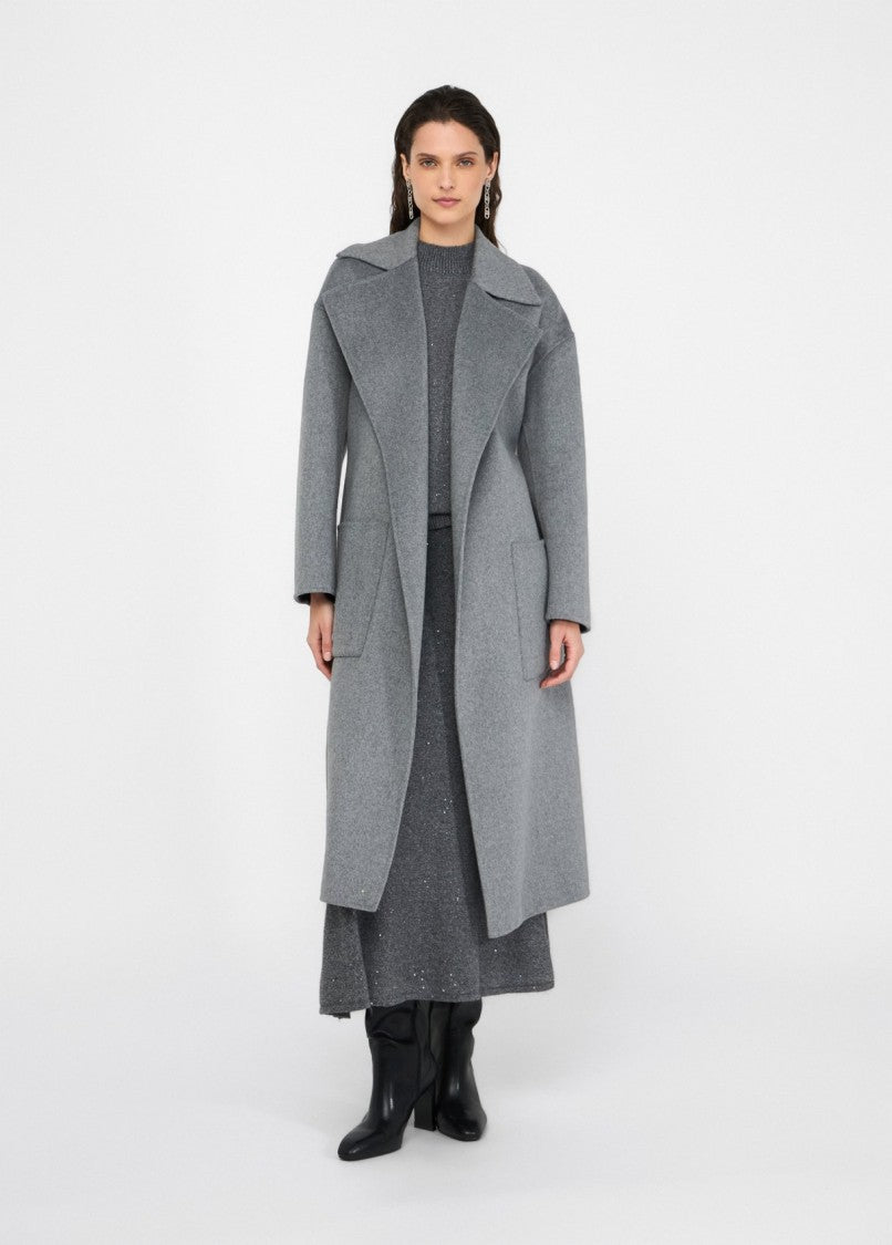 Liu Jo Tailored Wool Blend Coat With Belt