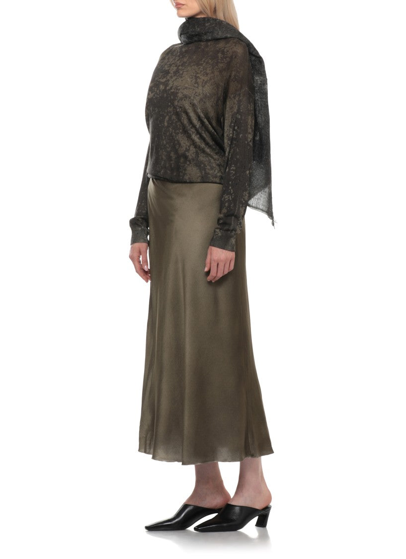Avant Toi Green Patterned Fabric Long-Sleeve Sweater