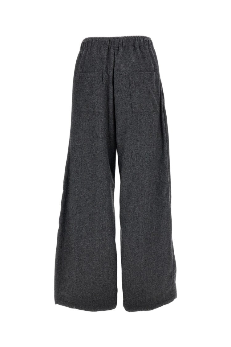 The Latest Grey Dora Wool-Blend Wide-Leg Pants