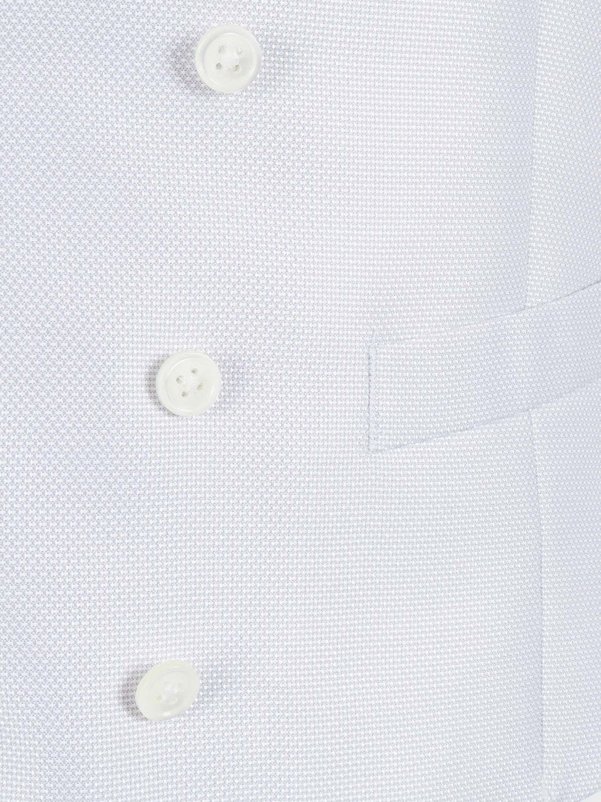 Luigi Bianchi Double Breasted Textured Tailored Vest