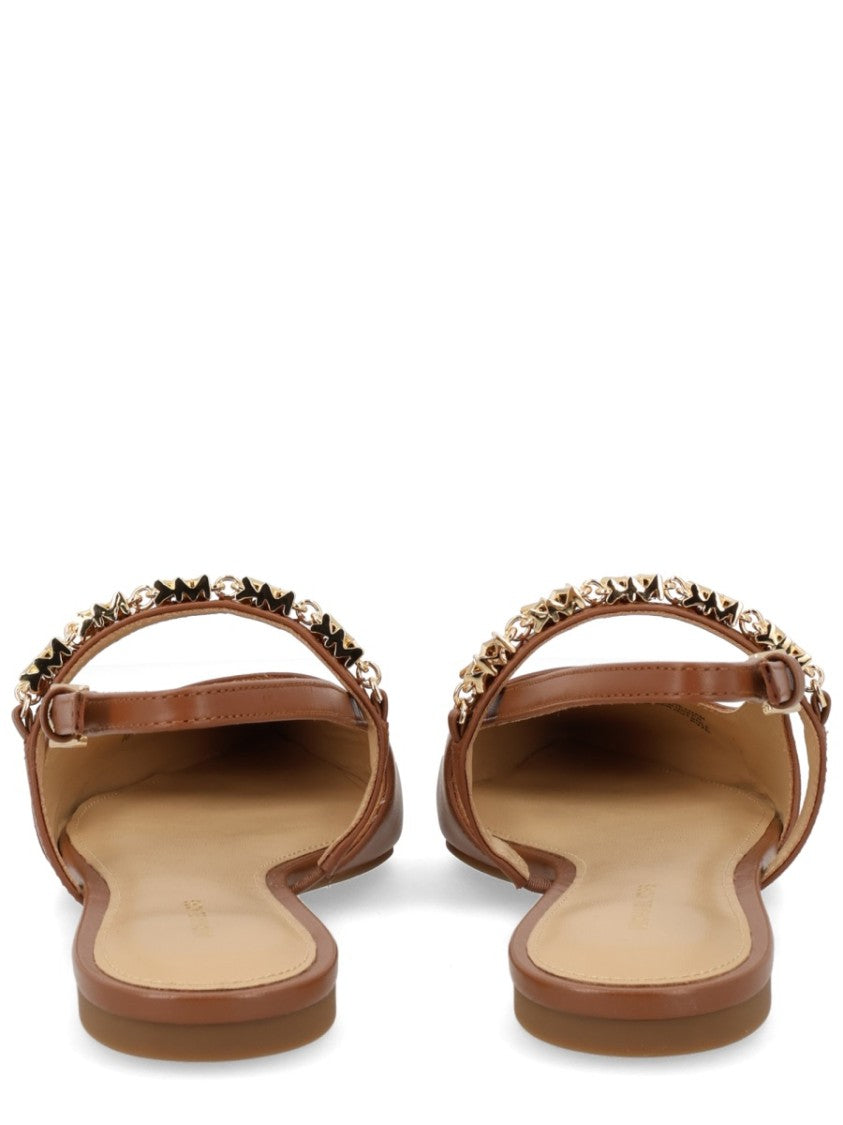Michael Michael Kors Neutrals Dina Flex Slingback Calfskin Flats