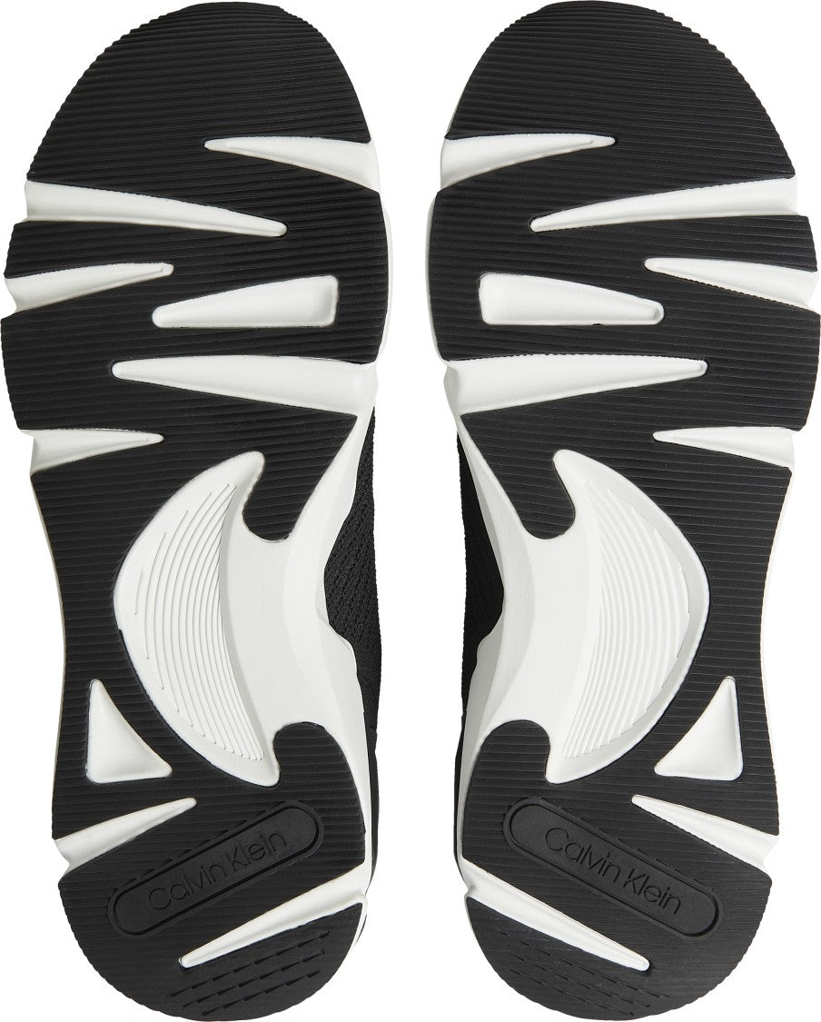 Calvin Klein Black Sneakers With Textured Upper And Rubber Sole