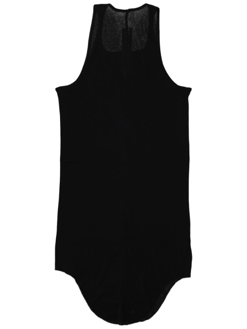 Rick Owens Basic Rib Ribbed Black Cotton Tank Top