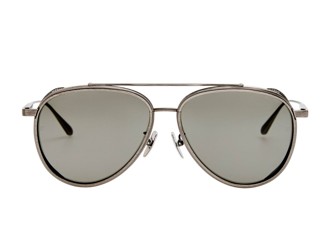 Linda Farrow Lfl1628 Double Bridge Titanium Aviator Sunglasses