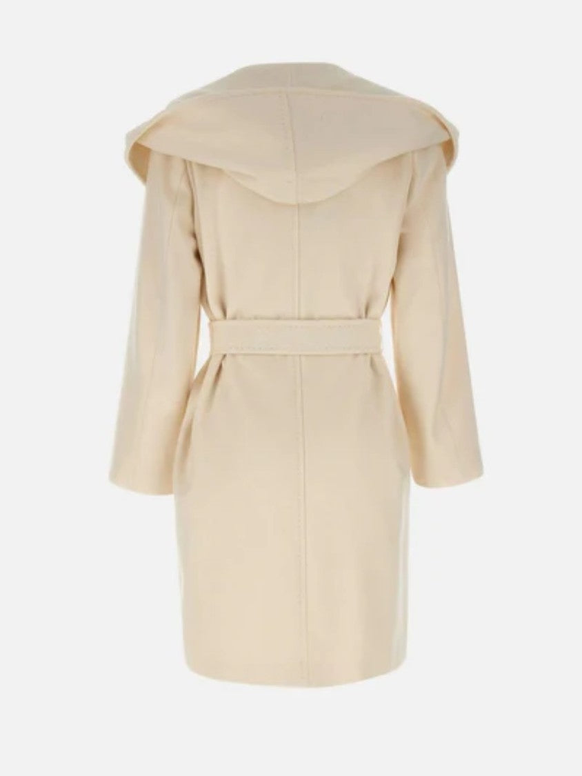 Max Mara Belted Beige Virgin Wool Newmang Coat