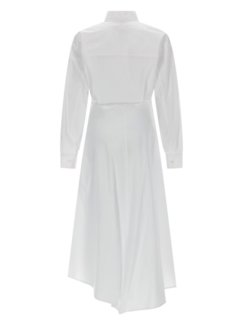Msgm Asymmetrical Shirt Bodice Layered Wrap Dress