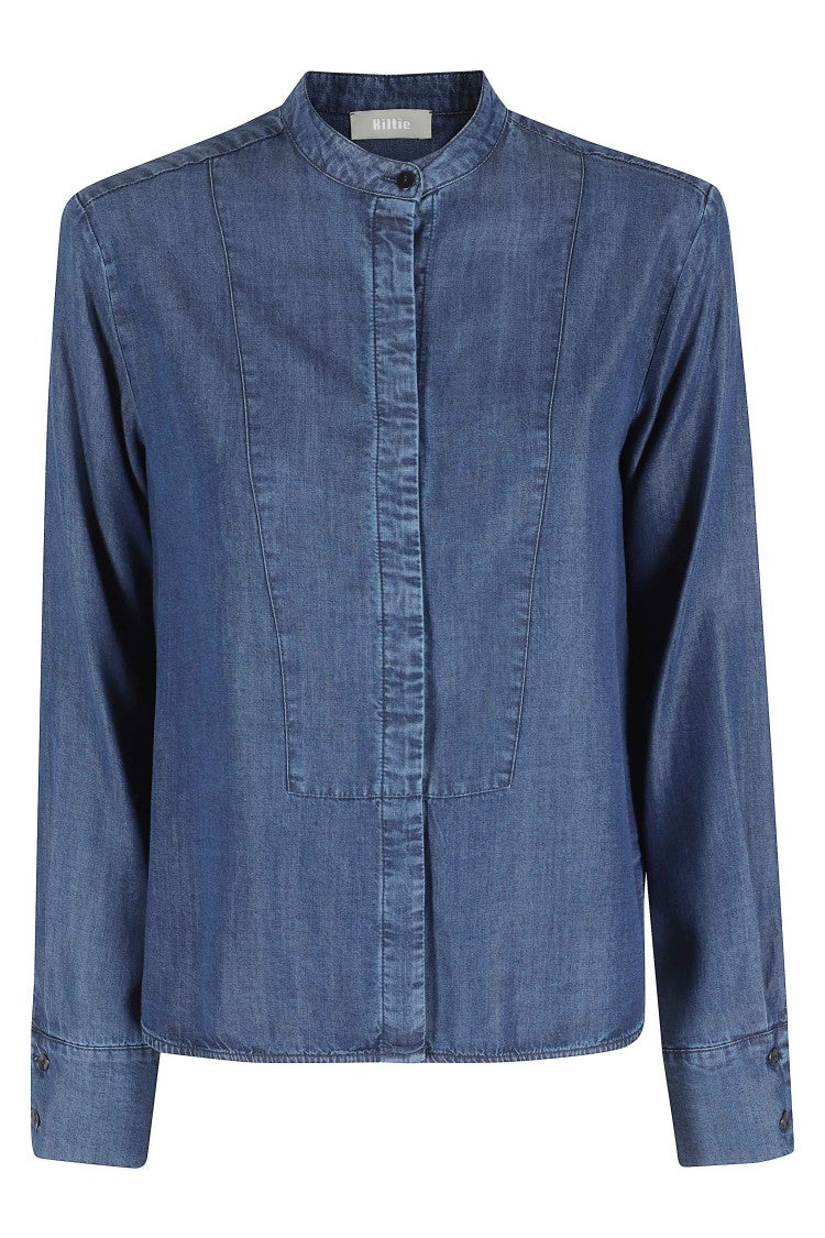 Kiltie Denim Blue Smoke Tencel Shirt