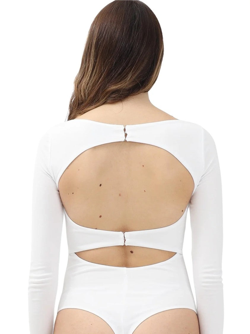 Elisabetta Franchi White Viscose Bodysuit